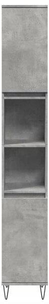 VidaXL betonszürke szerelt fa fürdőszobaszekrény 30 x 30 x 190 cm