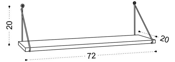 Natúr színű fali polc diófa dekorral 72 cm Armoni – Kalune Design