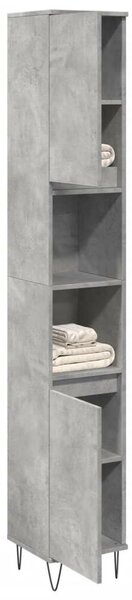 VidaXL betonszürke szerelt fa fürdőszobaszekrény 30 x 30 x 190 cm