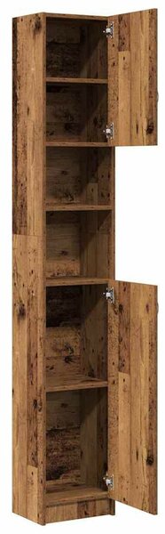 VidaXL Fürdőszobaszekrény régi fa 32x25,5x190 cm gépelt fa