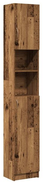 VidaXL Fürdőszobaszekrény régi fa 32x25,5x190 cm gépelt fa