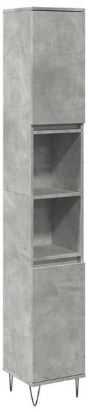 VidaXL betonszürke szerelt fa fürdőszobaszekrény 30 x 30 x 190 cm
