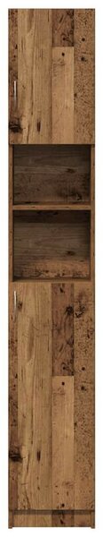 VidaXL Fürdőszobaszekrény régi fa 32x25,5x190 cm gépelt fa