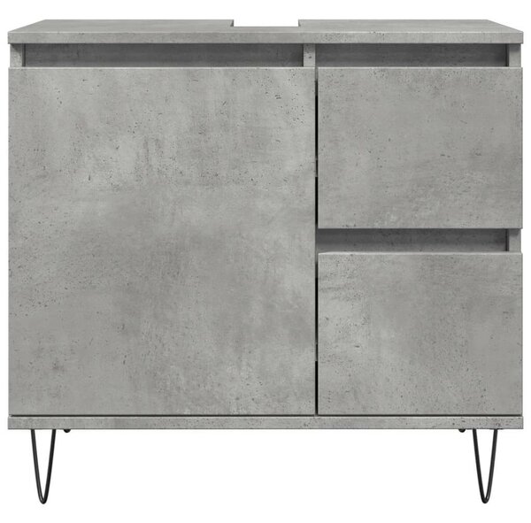 VidaXL betonszürke szerelt fa fürdőszobai mosdószekrény 65x33x60 cm