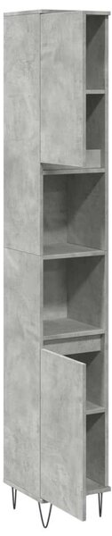 VidaXL betonszürke szerelt fa fürdőszobaszekrény 30 x 30 x 190 cm