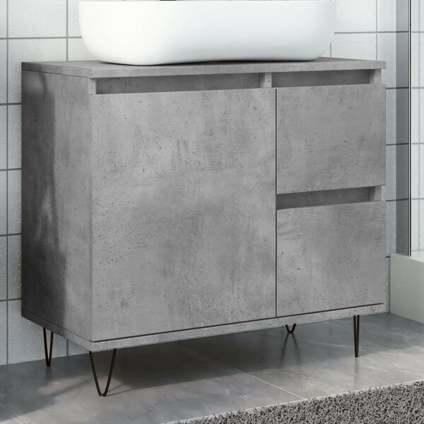 VidaXL betonszürke szerelt fa fürdőszobai mosdószekrény 65x33x60 cm