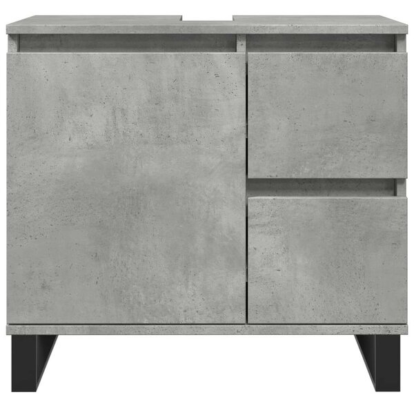 VidaXL betonszürke szerelt fa fürdőszobai mosdószekrény 65x33x60 cm