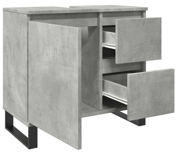 VidaXL betonszürke szerelt fa fürdőszobai mosdószekrény 65x33x60 cm