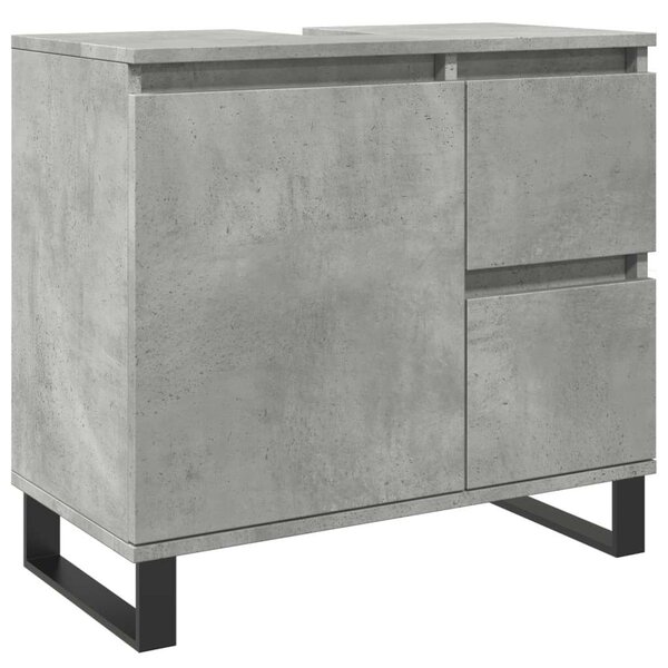 VidaXL betonszürke szerelt fa fürdőszobai mosdószekrény 65x33x60 cm