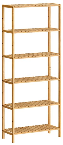 SONGMICS 6 szintes bambusz tárolópolc, 26 x 60 x 160,9 cm, természetes bézs