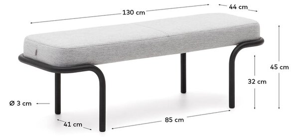 Világosszürke pad Compo – Kave Home
