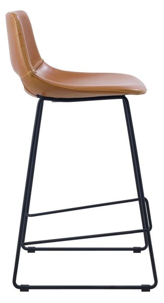 Konyakbarna bőrutánzat bárszék (ülésmagasság 65 cm) Zahara – Kave Home