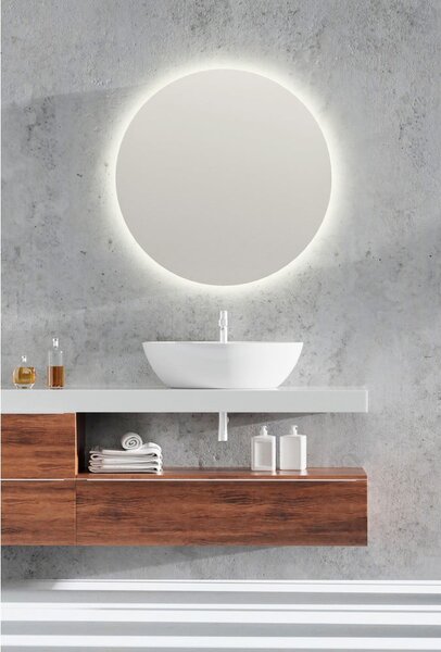 Fali tükör világítással ø 60 cm Luna – Mirrors and More
