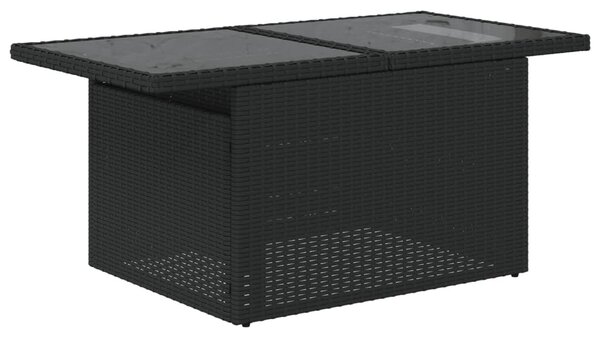 6 részes fekete polyrattan kerti ülőgarnitúra párnákkal