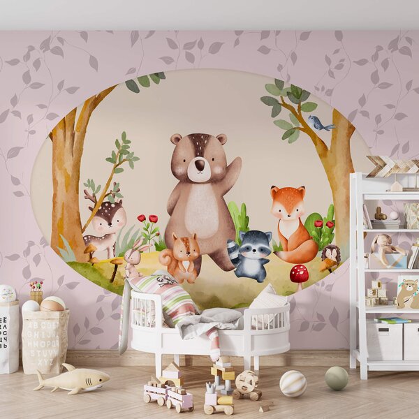 Fotótapéta Rajzfilm állatokról az erdőben, Állatos fotótapéta, Népszerű fotótapéta, t00048v1 - Tapeko.hu