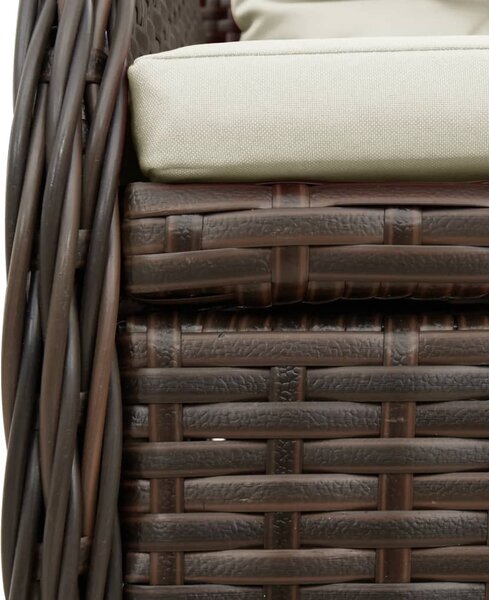 7 részes barna polyrattan kerti étkezőgarnitúra párnával