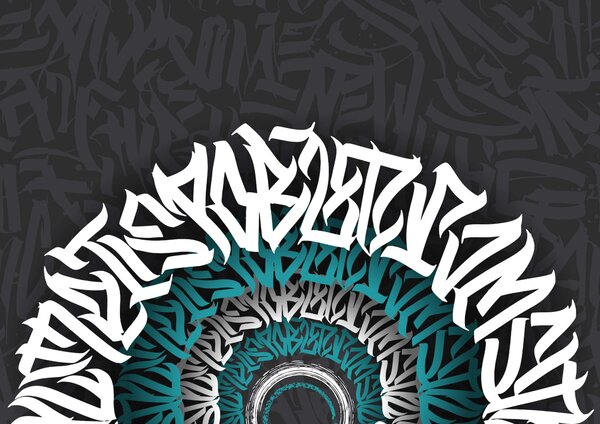 Fotótapéta Fehér és kék graffiti fekete háttéren, Modern fotótapéta, Népszerű fotótapéta, t00012 - Tapeko.hu