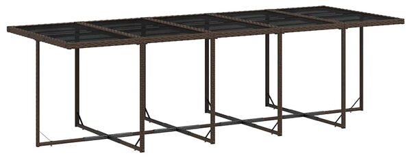 11 részes barna polyrattan kerti ülőgarnitúra párnákkal