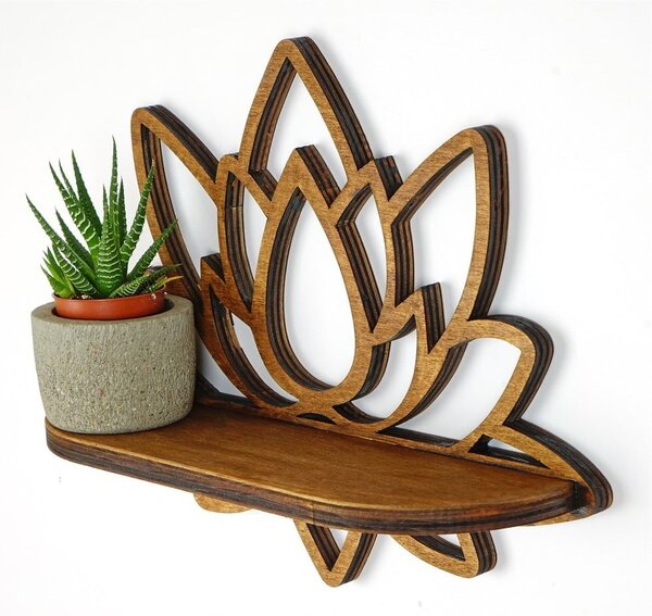 Natúr színű fali polc 33 cm Lotus – Kalune Design