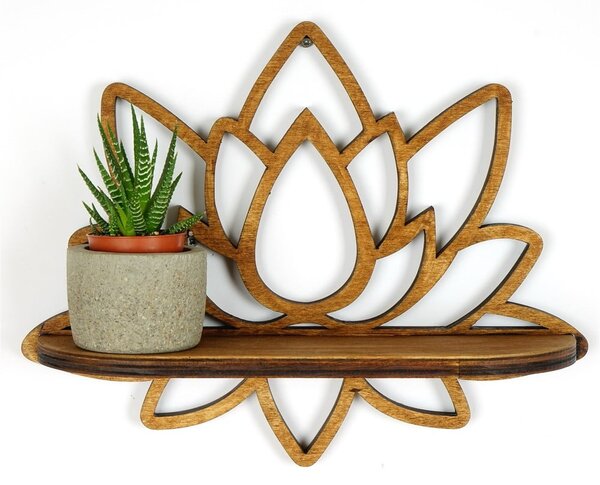 Natúr színű fali polc 33 cm Lotus – Kalune Design
