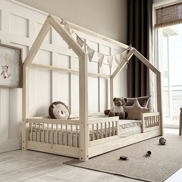 Luloo Pioli Duo Natúr Montessori Házikó Ágy (80x160 cm)