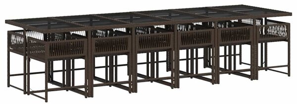 13 részes barna polyrattan kerti ülőgarnitúra párnákkal