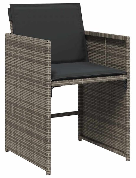 13 részes szürke polyrattan kerti ülőgarnitúra párnákkal