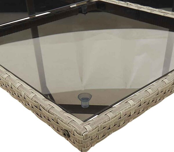 15 részes szürke polyrattan kerti étkezőgarnitúra párnákkal