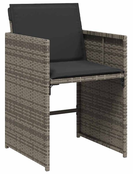 9 részes szürke polyrattan kerti étkezőgarnitúra párnával
