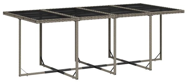 9 részes szürke polyrattan kerti étkezőgarnitúra párnával