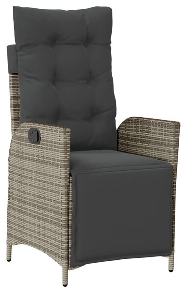 5 részes szürke polyrattan kerti étkezőgarnitúra párnával