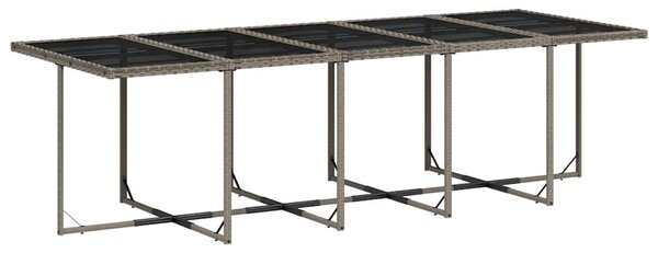 11 részes szürke polyrattan kerti ülőgarnitúra párnákkal