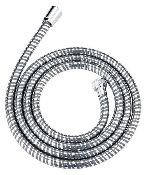 Fényes ezüstszínű zuhanyfej csővel Basic Line – Wenko