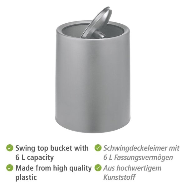 Szürke műanyag szemetes 6 l Atri – Wenko