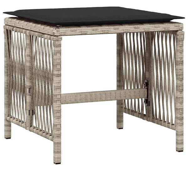 15 részes szürke polyrattan kerti étkezőgarnitúra párnákkal