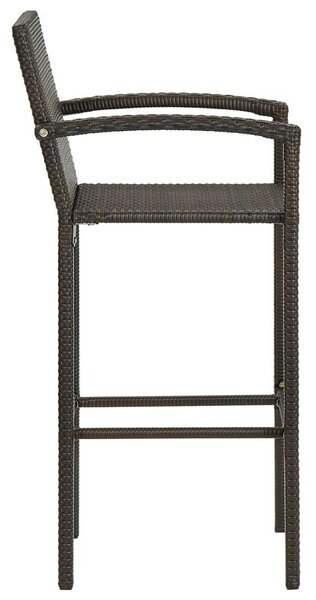 VidaXL 4 db barna polyrattan bárszék