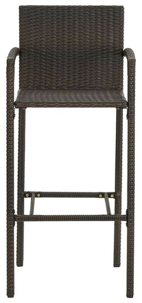 VidaXL 4 db barna polyrattan bárszék