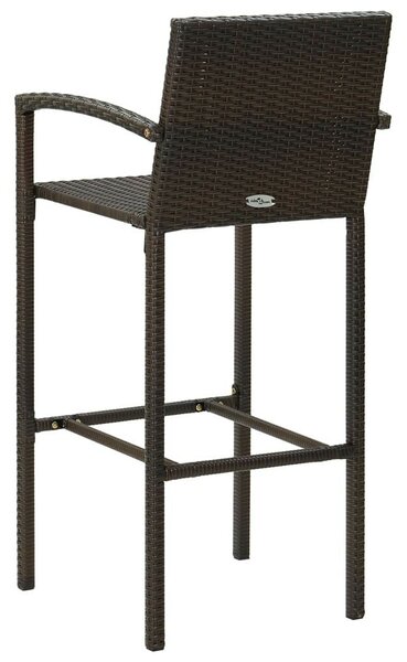 VidaXL 4 db barna polyrattan bárszék