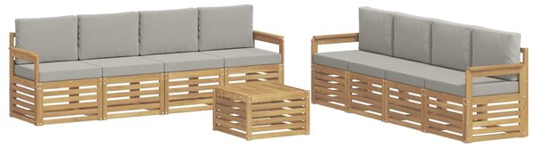 VidaXL Kültéri kanapé szett 9 pcs Fehér és Világosszürke