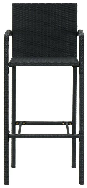 VidaXL 4 db fekete polyrattan bárszék