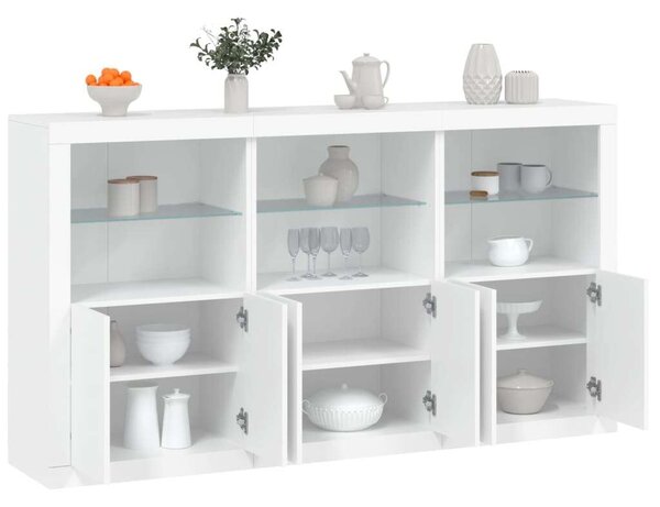 VidaXL LED-es Tálalószekrény - Fehér - 181,5x37x100 cm