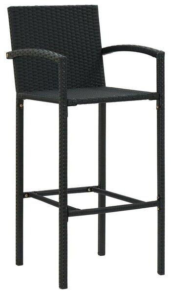 VidaXL 4 db fekete polyrattan bárszék