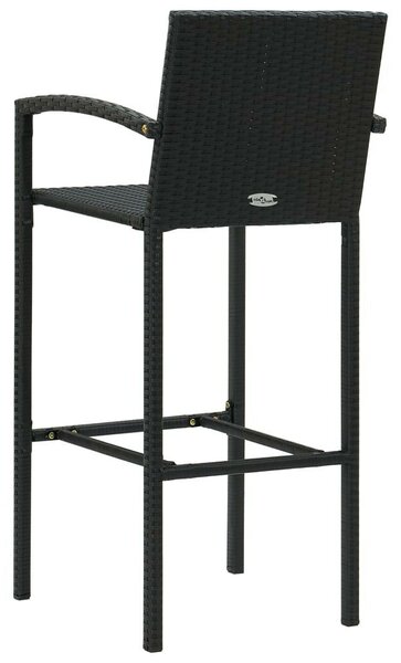 VidaXL 4 db fekete polyrattan bárszék