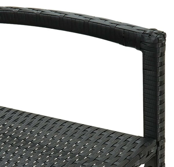 VidaXL 4 db fekete polyrattan bárszék