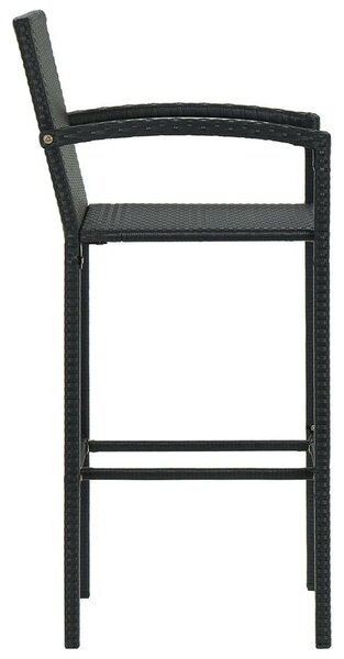 VidaXL 4 db fekete polyrattan bárszék