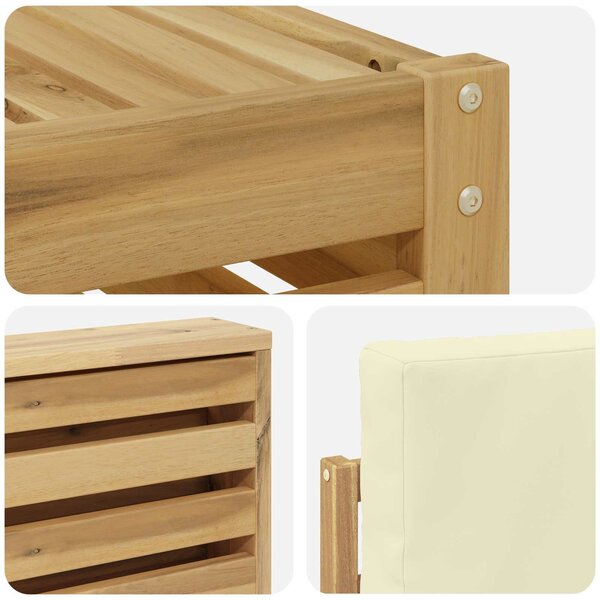 VidaXL Kültéri kanapé szett 11 pcs Fehér és Krém színű 59 x 59 x 37 cm