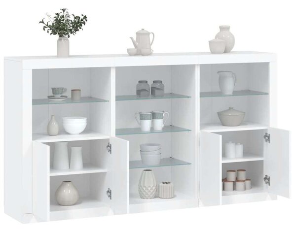VidaXL LED Tálalószekrény - Fehér - 181,5x37x100 cm