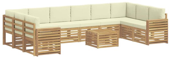 VidaXL Kültéri kanapé szett 11 pcs Fehér és Krém színű 59 x 59 x 37 cm