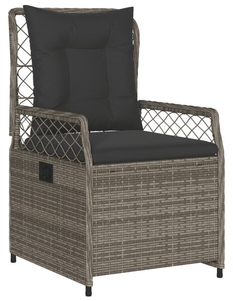 7 részes szürke polyrattan kerti étkezőgarnitúra párnával