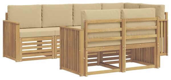 VidaXL Kültéri kanapé szett 7 pcs Fehér és Bézs 247 x 128,5 x 73 cm